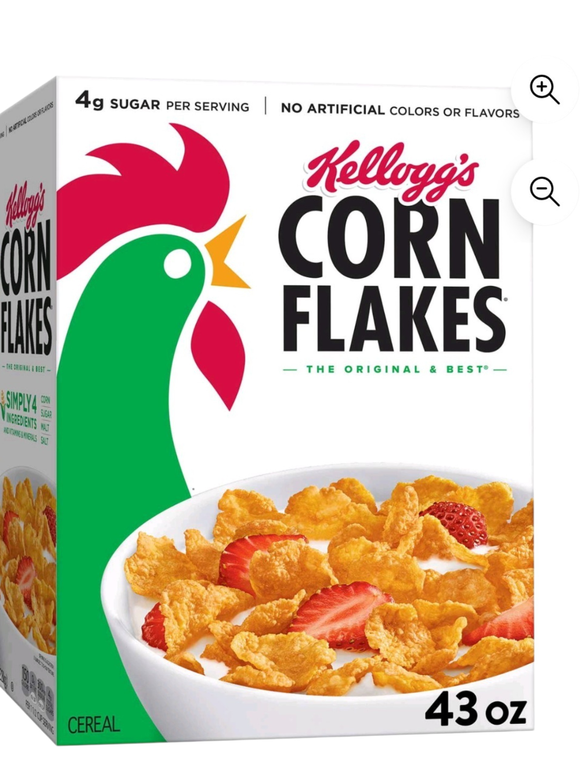 Kelloggs Corn Flakes , 43 oz (2 Bags inside)