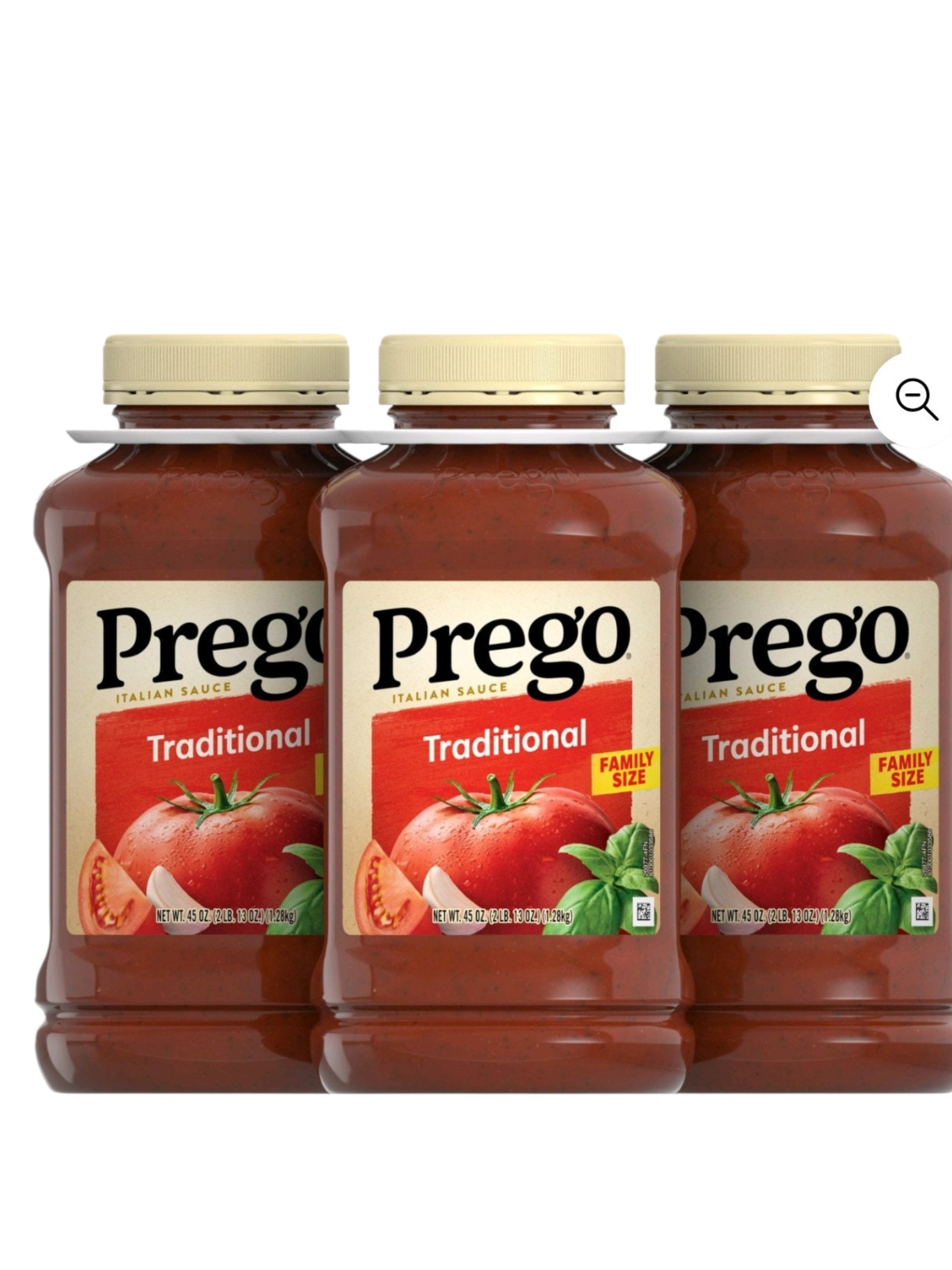 Prego Traditional Italian Sauce , 45 oz, 3pk
