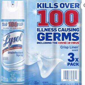 Lysol Disinfectant Spray, Crisp Linen 19 oz., 3 pk.