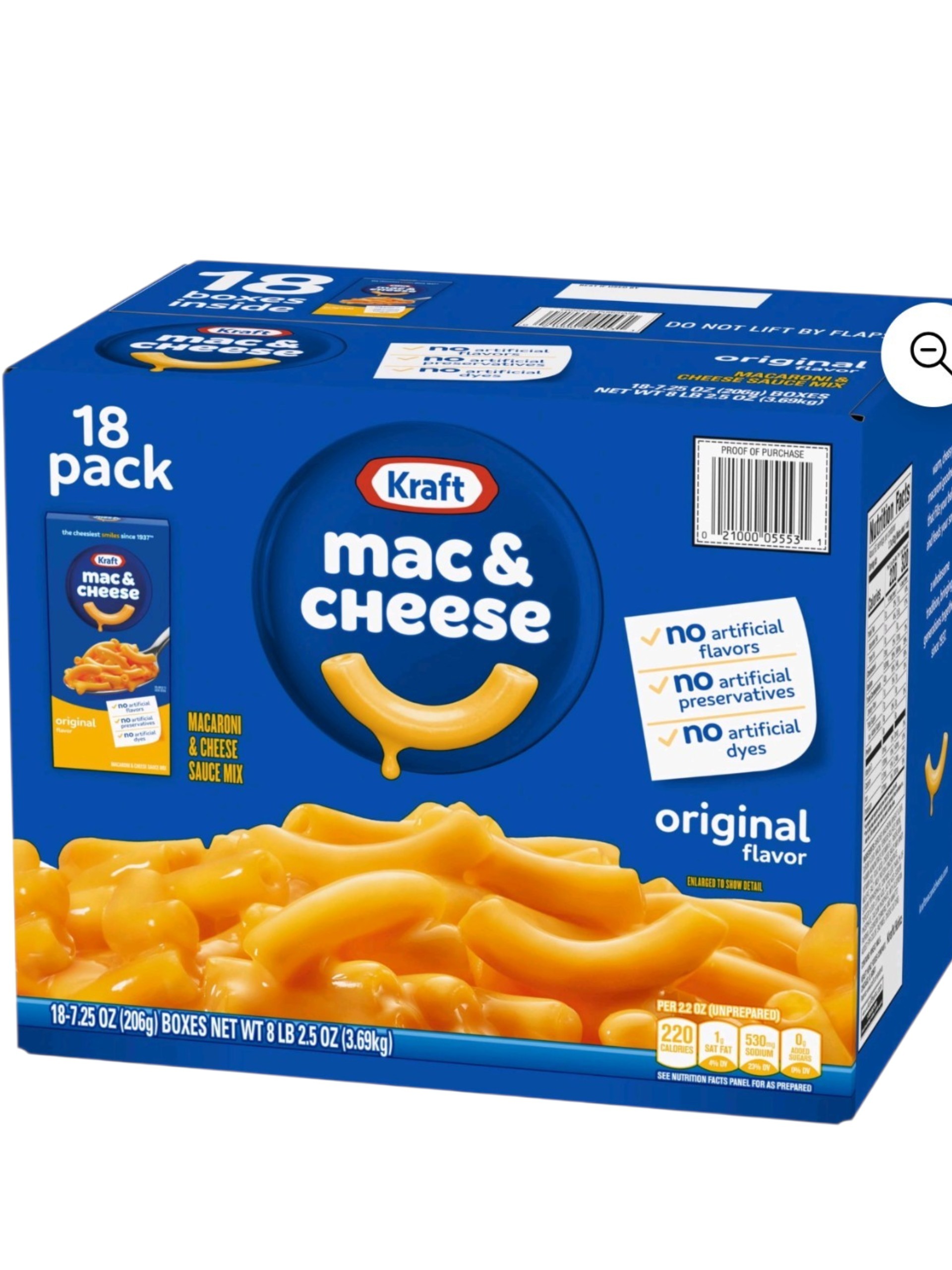 Kraft Original Macaroni & Cheese Dinner- 18 Pack