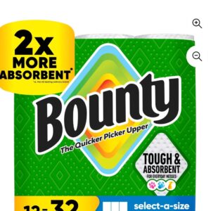 Bounty Select-A-Size White Paper Towels-12Rolls ( Equals 32 Regular Rolls)